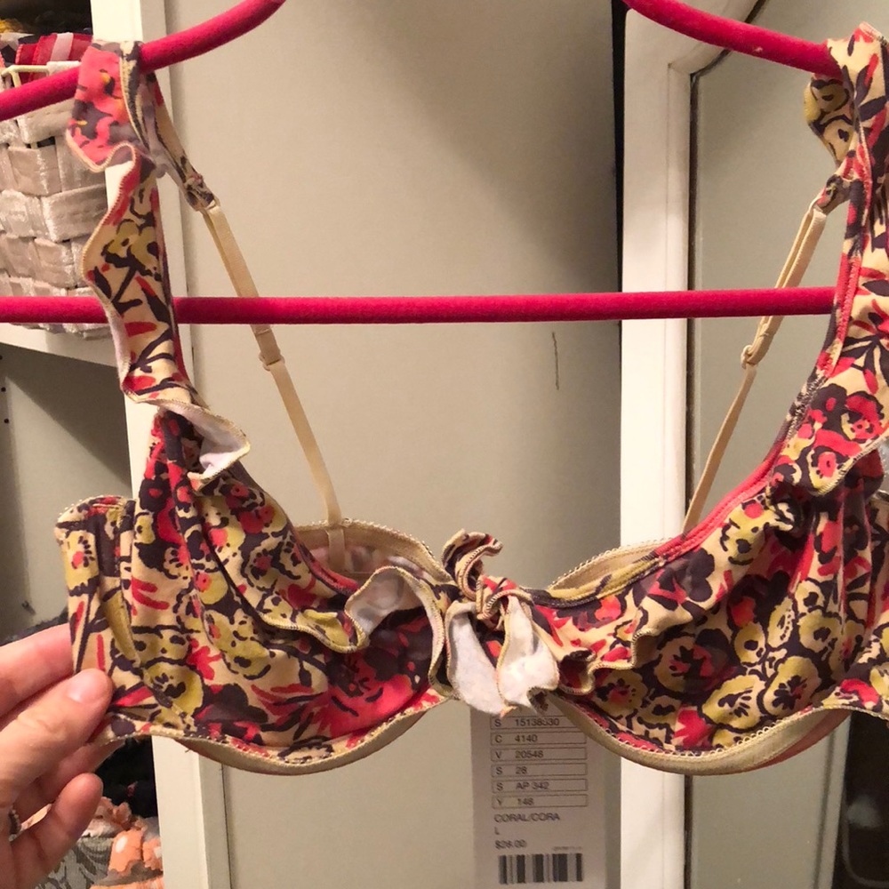 Anthropologie cotton ruffle bra